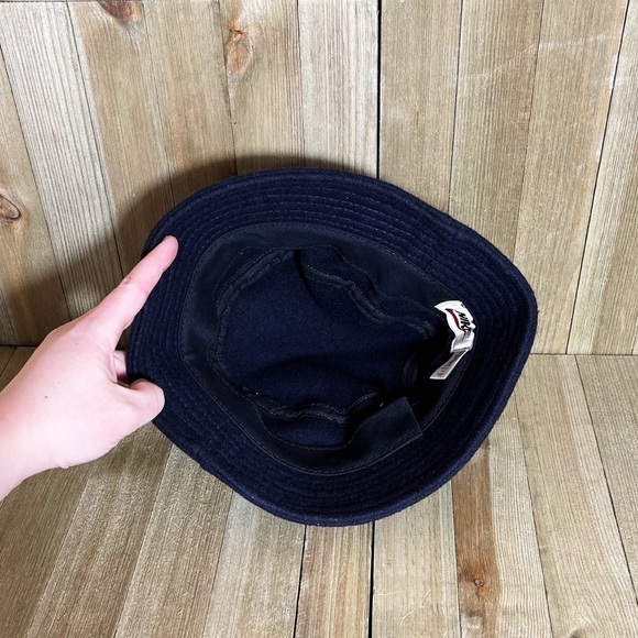 Vintage Nike Bucket Hat Wool Navy Center Swoosh - Picture 5 of 5